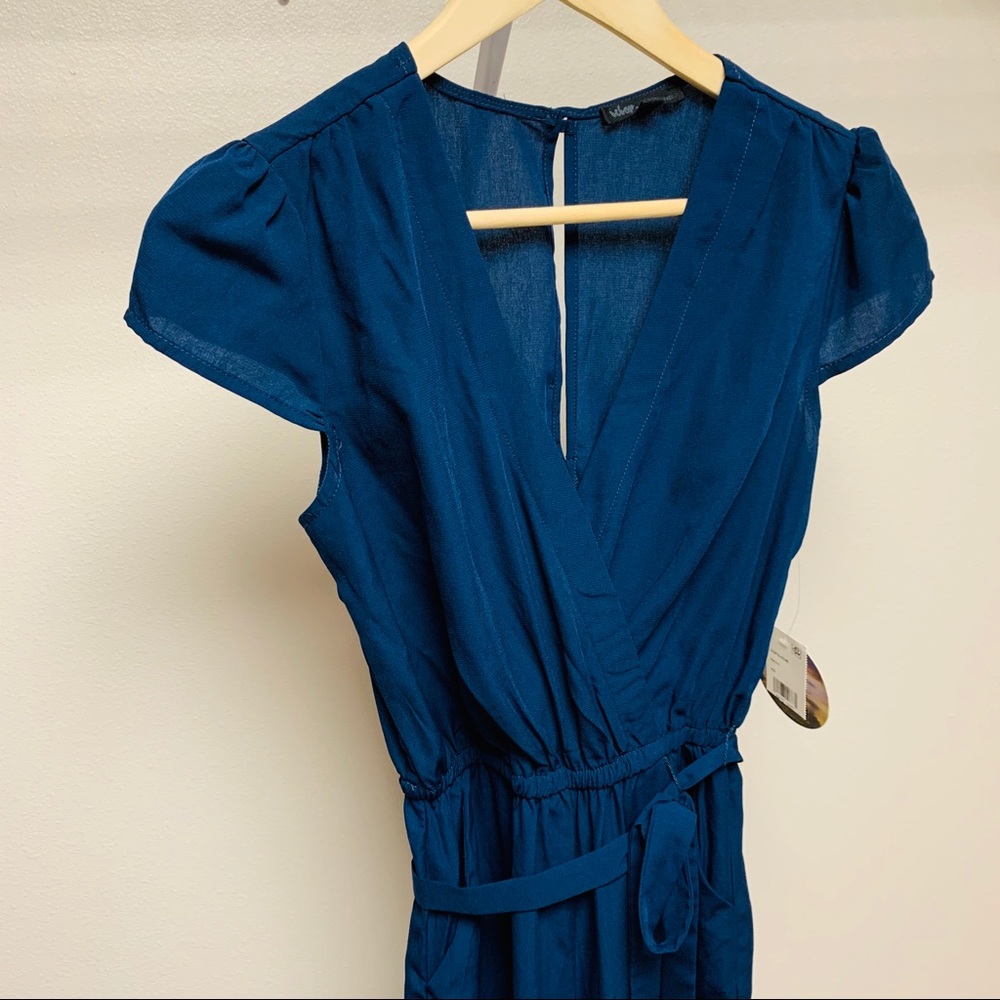 NEW BeBop Navy Wrap Jumpsuit XS - Picture 3 of 8